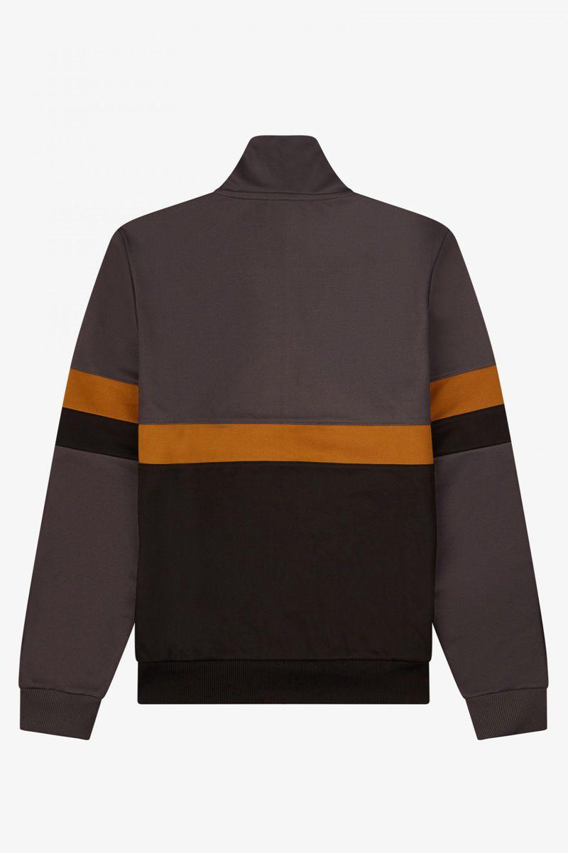 Black Fred Perry Panelled Track Men's Jackets | PH 1227AHKP